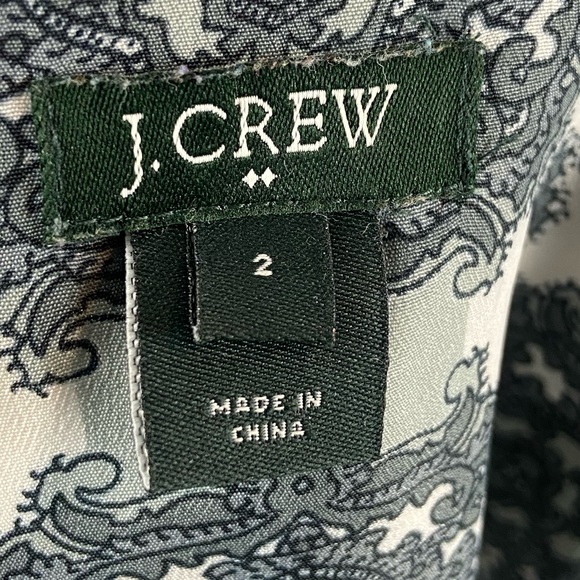 J.Crew Top Blouse Short Sleeve Geometric Pattern Size 2 - Picture 10 of 12
